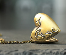 Halskette Fotomedaillon Herz Kette Vintage Geschenkidee Frauen Mutter Schwester