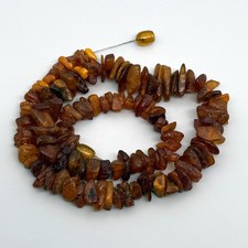 Bernstein Kette - Roh & Schraubverschluss - sehr locker aufgezogen! - 28g