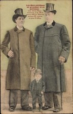 Ak Les deux extremes en grandeur et en petitesse, les freres Hugo - 3841395