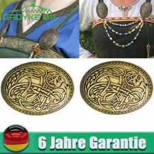 2 Stück Wikinger Brosche Fibel Scheibenfibel Wikingerschmuck Abzeichen J0S5 DHL