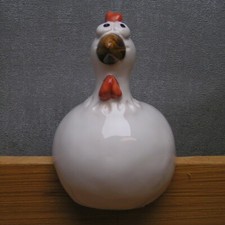 Gilde Deko Zaungast  Huhn Hahn Lisa  weiß Keramik 