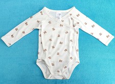 Schiesser Wickelbody Langarm Gr.68 Feinripp Modal Bärchen Body Natural Love