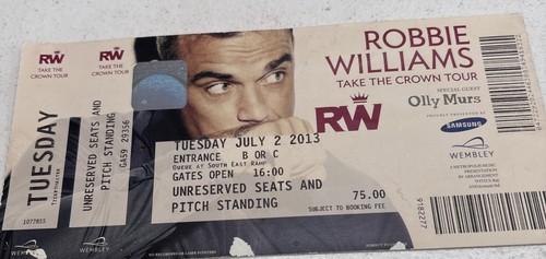 Robbie williams wembley ticket - wembley,