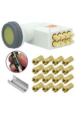 GSS Grundig Helios Octo LNB 8 Teilnehmer+ Aufdrehhilfe 16x F-Stecker vergoldet 