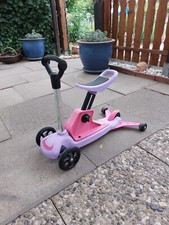 Laufrad Delta Sport Kinderroller Scooter Sitz Lila Rosa