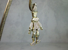 D36-51 /  filigraner Harlekin Anhänger GG 585 / 14K  mit Zirkon,  beweglich