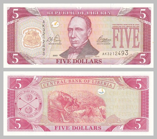 Liberia dollars 2003 - liberia, 5