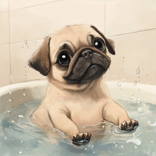 Wandtattoo aufkleber mops - mops, in