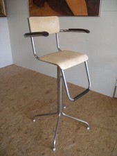 30er Jahre Bauhaus Kinderstuhl Stahlrohr Hochstuhl Vintage Friseur Stuhl Nr.169