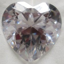 1 Cubic Zirkonia 10,0 mm, Herz,  klar/weiß, Facetten-, synthetischer Edelstein