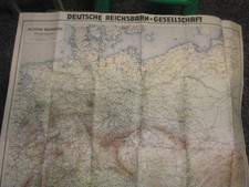 1930 Deutsche-Reichsbahn- Gesellschaft alte Übersichtskarte, 73 x 62 cm, gefalt