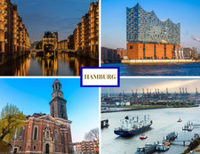 Großer Kühlschrankmagnet Hamburg Germany Mitbringsel Geschenk Stadtbild Reise Sammlerstück