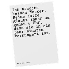 Postkarte Ich brauche keinen Wecker.... - Geschenk Partner Hunde Frauchen Fe..