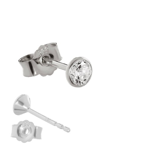 Single ohrstecker weiß gold - ohrstecker,