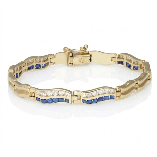 Goldarmband 585 gelbgold blaue - goldarmband,