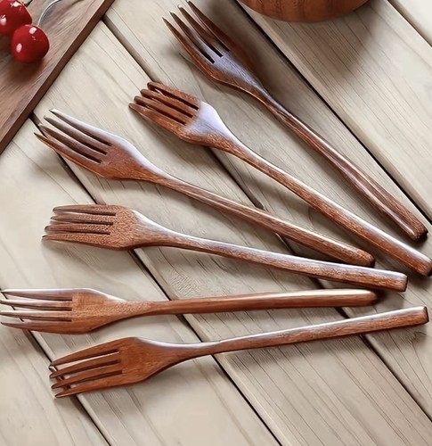 2er set holz gabel - holz, holzbesteck