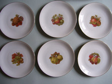 6 alte Teller Obstteller mit