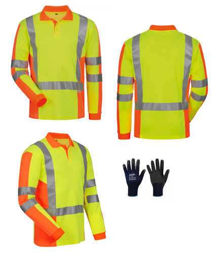 Poloshirt warnschutz langarm - poloshirt,
