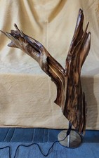 Tischlampe Holzskulptur