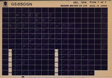 SUZUKI GS 850 G (N) Microfiche, Ersatzteilliste Dezember 1978