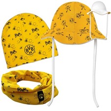 Borussia Dortmund Baby 3er Set Mütze Loop-Schal Wendehut -Sonnenhut Halstuch BVB