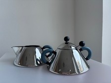 Alessi  Design Michael Graves Milch-/Zuckerset Kännchen mit Löffel Edelstahl