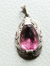 Opulenter Anhänger Kettenanhänger Silber 800 Designer lila Stein ca. 18 x 13 mm
