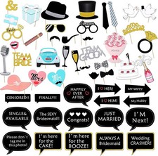 52 Stück Fotobox Accessoires Hochzeit, Foto Requisiten Booth