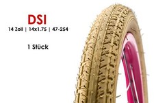 14 Zoll DSI 47-254 Fahrrad Reifen Kinderwagen Laufrad 14x1.75 Creme B-Ware