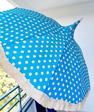 Sonnenschirm 70er Jahre PAGODE zum Klemmen 117 cm Ø Baumwolle BESTZUST. stabil 