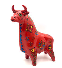 Stier Figur, Skulptur,  Keramik  No.9073, Höhe: 28,5 cm, 70er Jahre Vintage