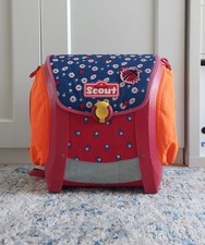 Scout Schulranzen Mädchen, Tornister Ranzen, Rot Blau Orange Grundschule