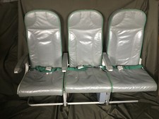 Flugzeugsitz Dreierbank Leder- Grau, Economy Class, sehr guter Zustand