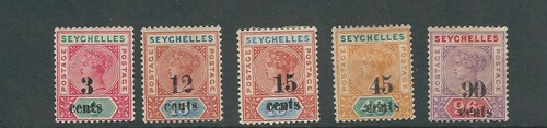 Seychelles 1893 überdrucke - qv,