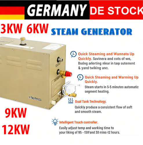 3kw 6kw 9kw - 3kw, dampfbadgenerator