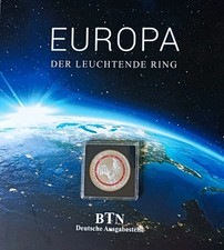 Silber FRANKREICH GALLISCHER HAHN 2016 Farbring BLAU RAR 333/1.000 35 mm KAPSEL