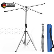 Wäscheständer Klappbar Kleiderständer Höhenverstellbar 4-Arme Kleiderbügel Stahl