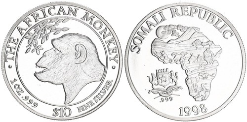 Somalia dollar 1998 african - somalia, 10