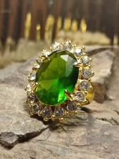 Damen Cocktail Bold Ring in Gold Gr 56 mit Zirkonias geziert Groß & auffällig