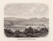 Niedersonthofener See b. Waltenhofen Original Stahlstich Poppel 1870