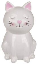 Tier Spardose Katze weiß mit Schloss 15,5 cm Sparkasse Sparbüchse Kätzchen