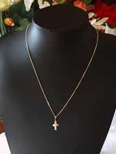 Damen Herren Kette 333/8 kt + Kreuz 375/9 kt Gelbgold Kette 50 cm Ges. 2,47 g