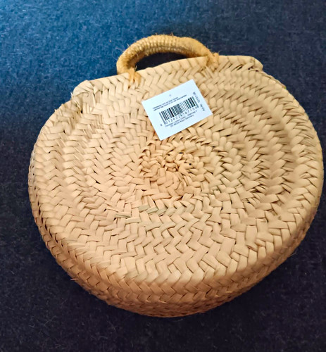 Runde geflochtene strohtasche - runde,