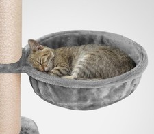 Liegemulde Katzenkorb Katzenhängematte aus Weichem Plüsch Für Kratzbaum grau