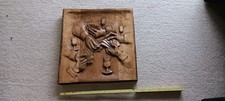 Wandbild Holz geschnitzt  Handarbeit Relief 42x40cm, Stammtisch Kartenspieler 