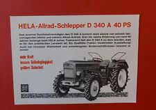 Original alter HELA LANZ ALLRAD D 340 A 40 PS Traktor Schlepper Prospekt