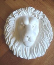 Stuckfigur - großer Prächtiger Löwenkopf aus Stuck oval 40 x 43 cm 