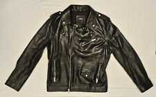 Lederjacke Damen Zara Biker schwarz  in XL Echtleder