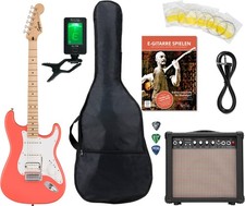 Squier by Fender Sonic Stratocaster Tahitian Coral Starter Set Zubehör Amp 15W