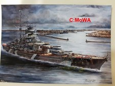 Postkarte (Schlachtschiff Bismarck vor Gotenhafen), Kriegsmarine, Wehrmacht, 
